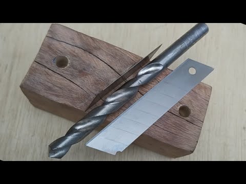 How to sharpen many types of drill bits in 3 seconds ! Primitive technology