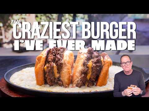 ONE OF THE CRAZIEST / MOST DELICIOUS BURGERS I'VE EVER MADE... | SAM THE COOKING GUY