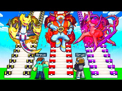 FUSION POKEMON Lucky Block STAIRCASE RACE In Minecraft! (Pixelmon)