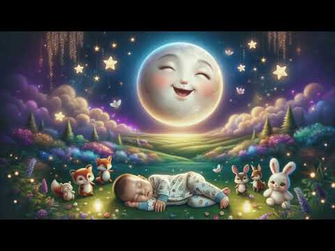 Moon & Stars Lullaby for Babies ❤️| Soothing Voice & Relaxing Sleep Music | Fall Asleep In 3 Minutes