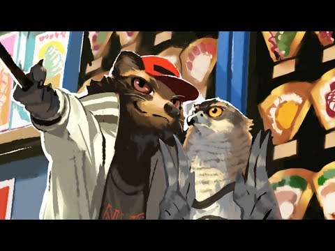 『原宿のタヌキとオオタカ』ibisPaintイラストメイキング動画