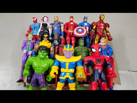 HULK VS CAPTAIN AMERICA VS SPIDERMAN VS IRONMAN VS THANOS VS SUPERMAN SUPERHERO AVENGERS UNBOXING