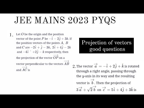 Projection Of Vectors | JEE MAIN 2023