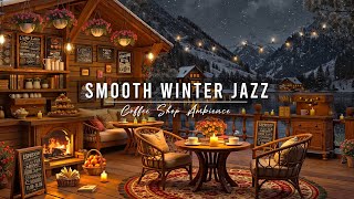 Cozy Winter Coffee Shop Ambience ~ Smooth Jazz Music for Work ⛄ Relaxing Jazz Instrumental Music