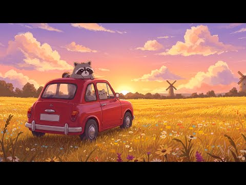 Sunset Chill with Pusheen & Raccoon 🌅 Cozy Lofi for Relaxation 🎧 Aesthetic & Chill Lofi for Work ☕