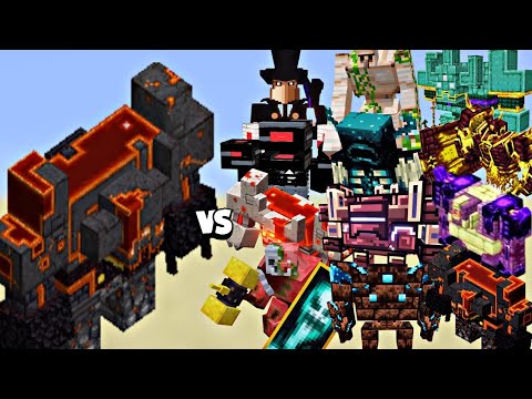 Minecraft Bosses vs 2X Netherite Monstrosities – Ultimate Battle!