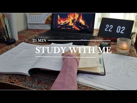 25-MINUTE STUDY WITH ME 📖| WITH FIRECRACKE SOUND 🔥 🪵|NO MUSIC🎶/BACKGROUND SOUND