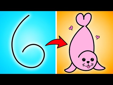 EASY DRAWING CHALLENGE FOR BEGINNERS! COLORFUL ART CHALLENGE BY 123 GO! FOOD