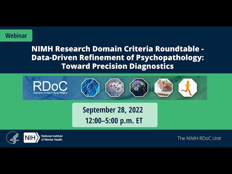 NIMH RDoC Roundtable - Data-Driven Refinement of Psychopathology: Toward Precision Diagnostics