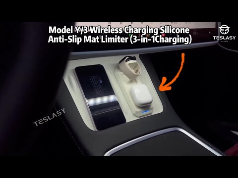 2025 Model Y/3 Center Console Wireless Charging Silicone Anti-Slip Mat Limiter (3-in-1 Charging)