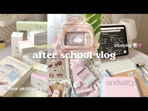 *realistic* AFTER SCHOOL VLOG 🍞📝everyday routine, studying, skincare, going out ☕️