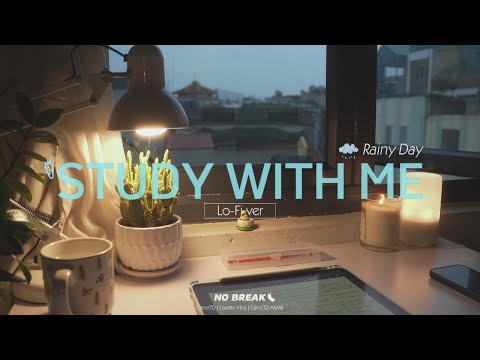 1-HOUR STUDY WITH ME No Break | Relaxing Lo-Fi, Background noises, ⛈️ Rain sounds