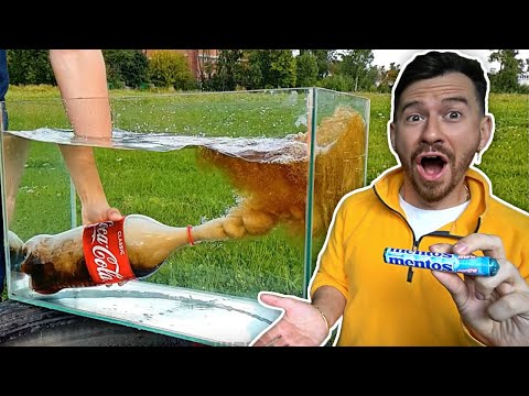 EXPERIMENT: COCA COLA AND MENTOS UNDER WATER - Challenge