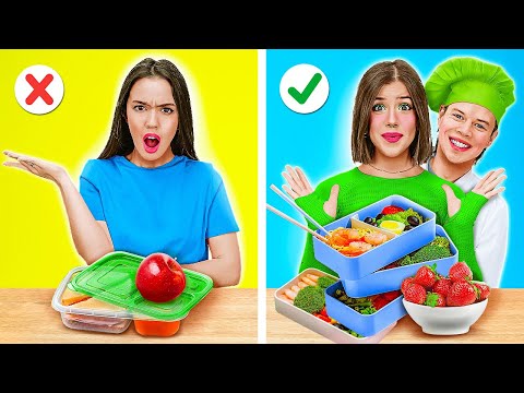 LUNCH BOX FOOD CHALLENGE || Giant VS Tiny Food For 24 Hours by 123 GO! FOOD