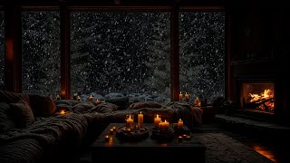 Winter Relaxation ❄️ Warmth from the Fireplace Amidst Snowy Scenery for a Good Night's Sleep