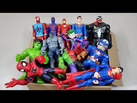 THANOS VS HULK VS SPIDERMAN VS IRONMAN VS  SUPERMAN VS CAPTAIN AMERICA SUPERHERO AVENGERS UNBOXING