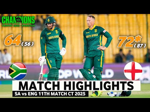 South Africa vs England 11th ICC Champions Trophy Match Highlights 2025 | SA vs ENG Highlights