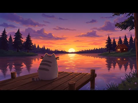 Pusheen’s Sunset Vibes 🌅 Chill Evening Lofi for Relaxation ☀️ Relaxing Lofi for Work & Study