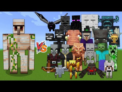 Iron Golem vs All Mobs - Minecraft Mob Battle