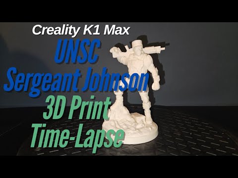 3D Print Time-Lapse UNSC Marine Sergeant Johnson Figurine on Creality K1 Max