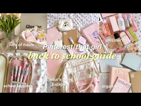 Pinterest school girl prep 🎀🎧| what’s in my backpack, notion setup, school supplies | that girl