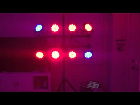 DJ Ryan D - Chauvet 4BAR Flex (x2) Sound Mode Quick Test Demo on T-Stand