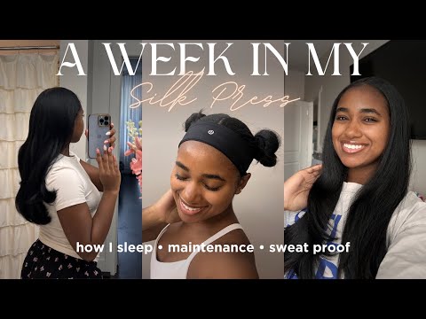 A Week In My Natural Hair (Silk Press) | Working Out, How I Sleep, Tips For Long Lasting Results!