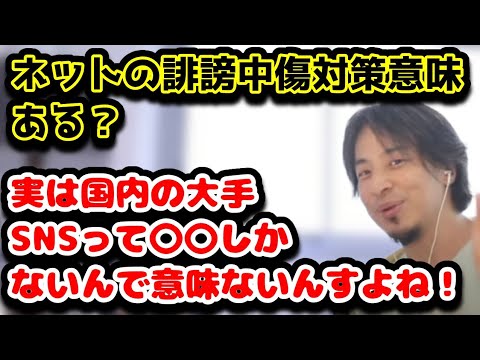 ネットの誹謗中傷対策意味ある？　実は国内の大手SNSって〇〇しかないんで意味ないんすよね！　#ひろゆき#切り抜き#ヤフー#ユーザー#国内#日本#海外#SNS#メディア#政府#ネット#誹謗中傷#開示請求