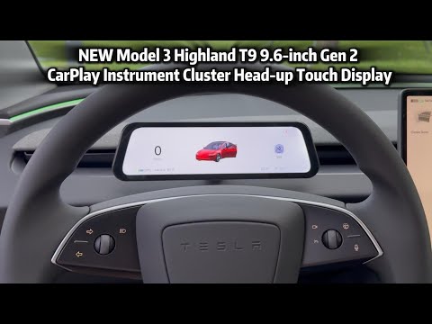 New Tesla Model 3 Highland T9 9.6-inch Gen 2 CarPlay Instrument Cluster Head-up Touch Display#tesla