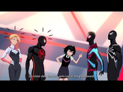 Peni Parker and Miles and  Gwen and ATSV Reacts to Miles and Bully Lowenthal  suits.