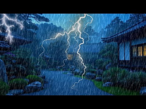 Rain Sounds in the Village for Deep Sleeping and Relaxing | Peaceful Night & White Noise