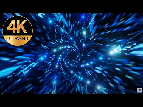 7 hour Tv 4k Spark lights Blue Metallic color Relaxing Abstract Background Tunnel Video, screensaver