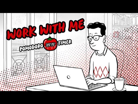 WORK WITH ME ✏️ | Pomodoro 25/5 Timer 🍅 | Rain sound ☔️ | 9 HOURS ⏰