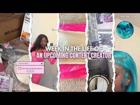 WEEK IN THE LIFE OF AN UPCOMING CONTENT CREATOR 🎀🎥 | bts of recording, pr packages, new hair, etc!