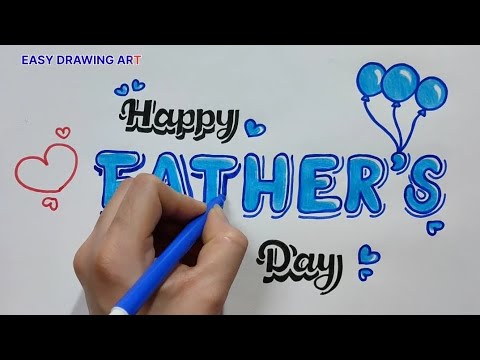 how to write happy Father's day in calligraphy | how to make father's day greeting card