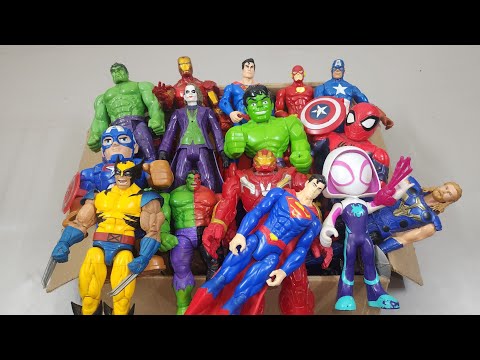 CAPTAIN AMERICA VS SPIDERMAN VS HULK VS IRONMAN VS THANOS VS SUPERMAN SUPERHERO AVENGERS UNBOXING