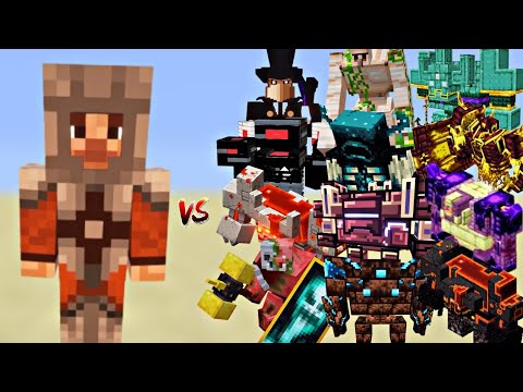 Minecraft Bosses vs Villainbrine – Ultimate Battle! (Warden, The immortal & More!)