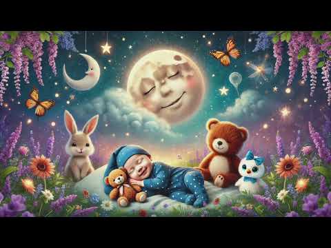 Moon & Stars Lullaby for Babies ❤️| Soothing Voice & Relaxing Sleep Music | Fall Asleep In 3 Minutes