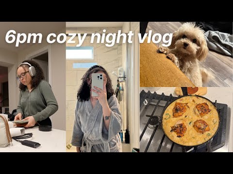 cozy 6PM night routine vlog 🌙 cooking, gym updates, and unwind with me!