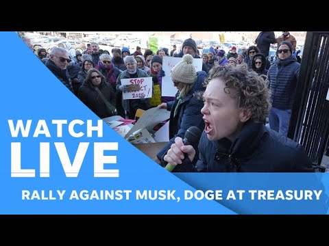 LIVE: Protest against Elon Musk, DOGE amid USAID shutdown plan led by Elizabeth Warren, Democrats