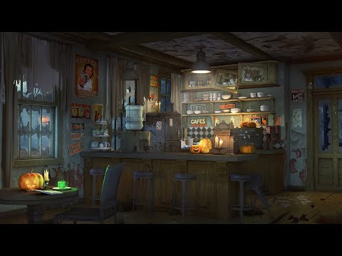 Halloween Coffee Shop🎃 - Spooky Instrumental Jazz Music to Chill and Relax.