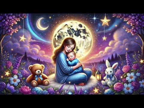 Moon & Stars Lullaby for Babies ❤️| Soothing Voice & Relaxing Sleep Music | Fall Asleep In 3 Minutes