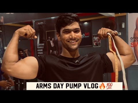 Arms day pump vlog with full arms workout🔥💯#youtube #gym #workout #arms