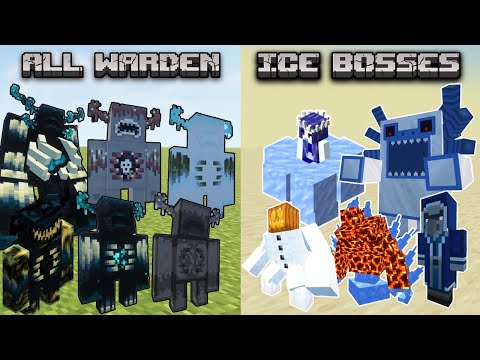 All Wardens vs All Ice bosses minecraft - Minecraft Mob Battle