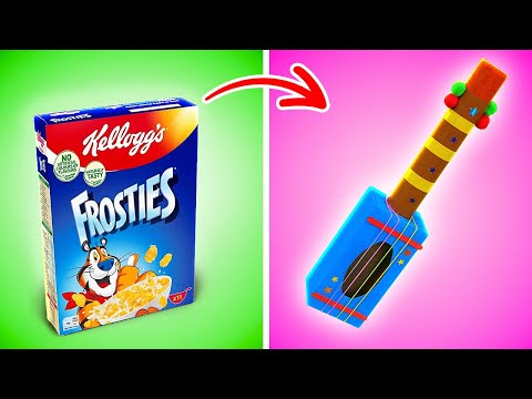 Cardboard Crafts from Kellogg’s Cereal Boxes! Cool Crafts & Hacks by 123 GO! FOOD