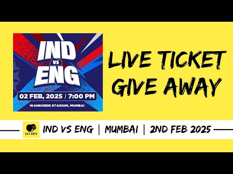 Ticket Giveaway: Ind Vs England 5th T20 In Mumbai!