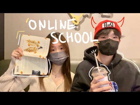 [vlog] online school in seoul // vaccine, cafe study, good food (eng/kor)