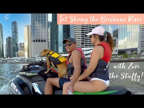 RIDING through BRISBANE CITY on a JETSKI! With Zuri the Staffy!