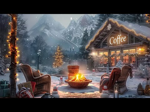 Winter Jazz & Crackling Fireplace Sounds 🎶 Cozy Coffee Shop Vibes for Studying & Relaxing