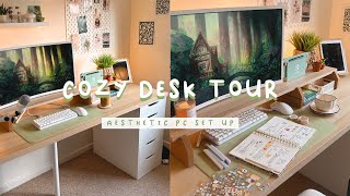 2024 Cozy Desk Tour┃Aesthetic Forest Inspired PC Set-up 🌲✨